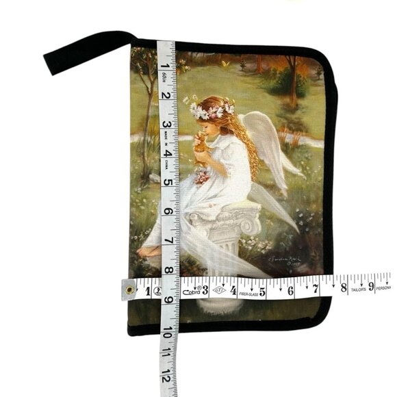 Sandra Kuck Angel Kissing Kitty Bible Book Cover Case Zips Handle Pocket 7.5x10” - Picture 6 of 10